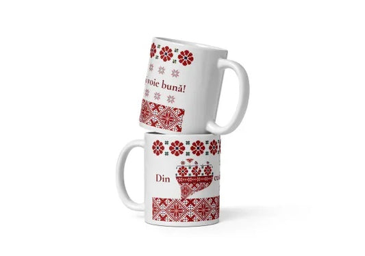 Cana personalizata , Cadou special cu motive traditionale , 330 ml (11 oz)