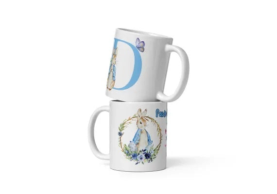 Cana personalizata, Initiala D - Cadou Special de Paste , 11 oz. 330 ml