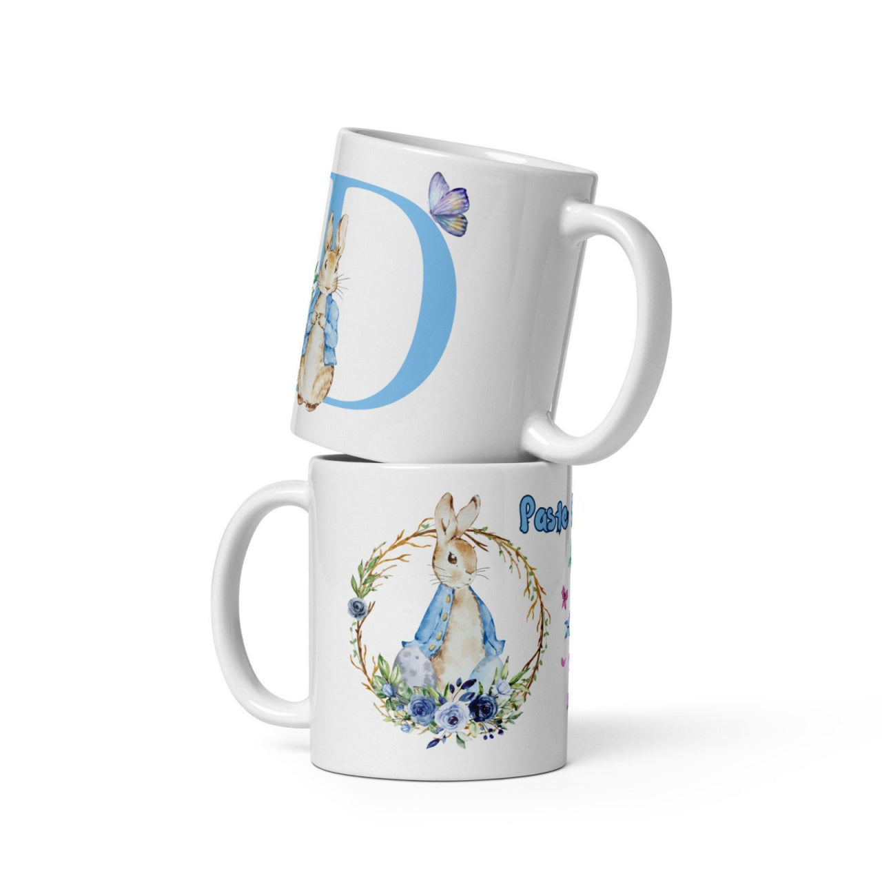 Cana personalizata, Initiala D - Cadou Special de Paste , 11 oz. 330 ml