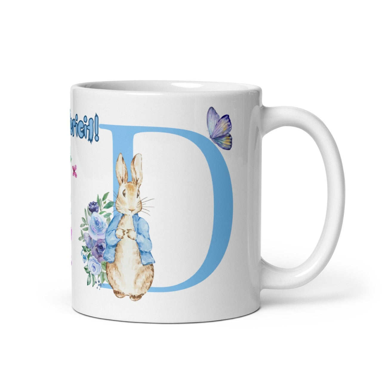 Cana personalizata, Initiala D - Cadou Special de Paste , 11 oz. 330 ml