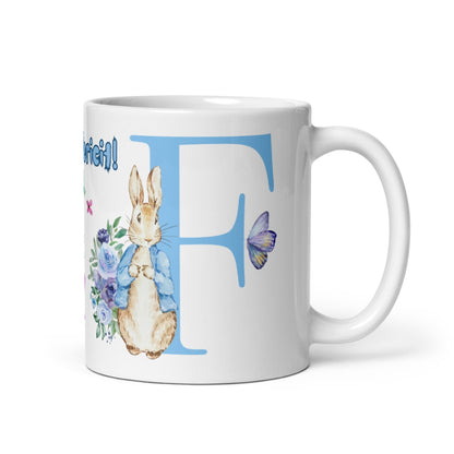 Cana personalizata, Initiala F - Cadou Special de Paste , 11 oz. 330 ml