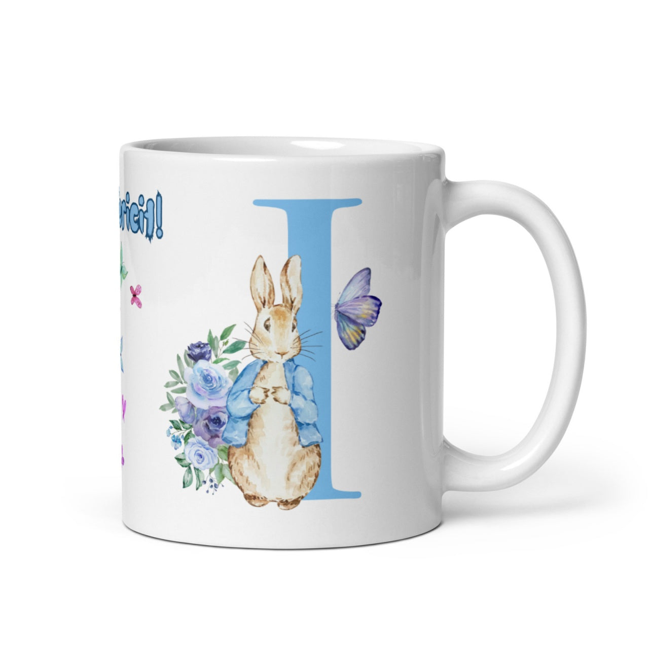 Cana personalizata, Initiala i - Cadou Special de Paste , 11 oz. 330 ml