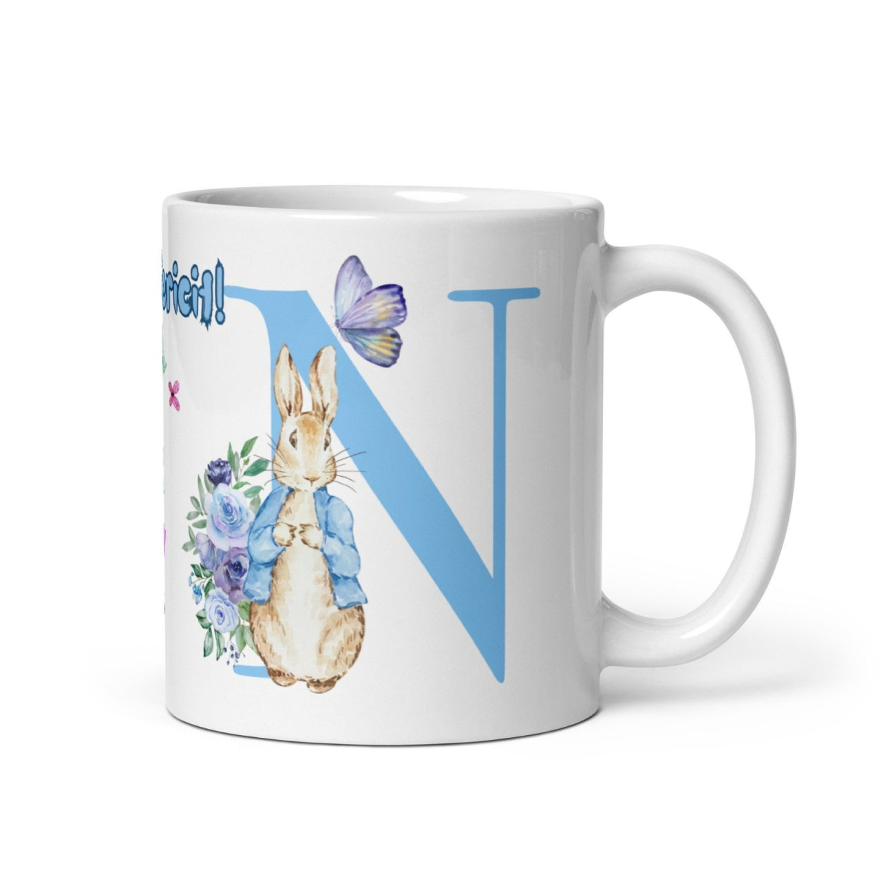 Cana personalizata, Initiala N - Cadou Special de Paste , 11 oz. 330 ml