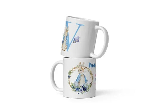 Cana personalizata, Initiala V - Cadou Special de Paste , 11 oz. 330 ml