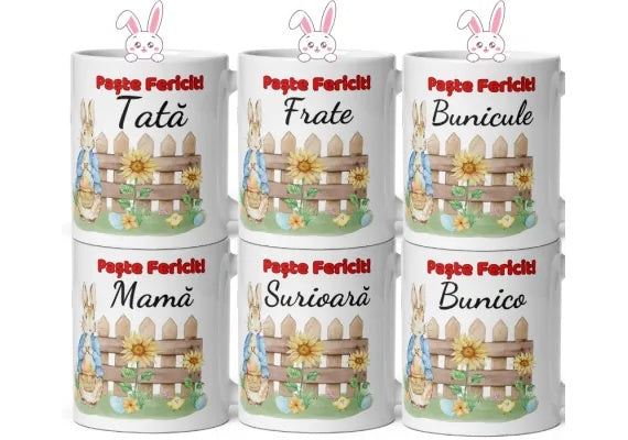 Cana personalizata mix pentru Femei si Barbati , Cadou Special de Paste , 330 ml (11 oz)