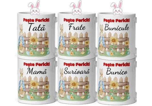 Cana personalizata mix pentru Femei si Barbati , Cadou Special de Paste , 330 ml (11 oz)