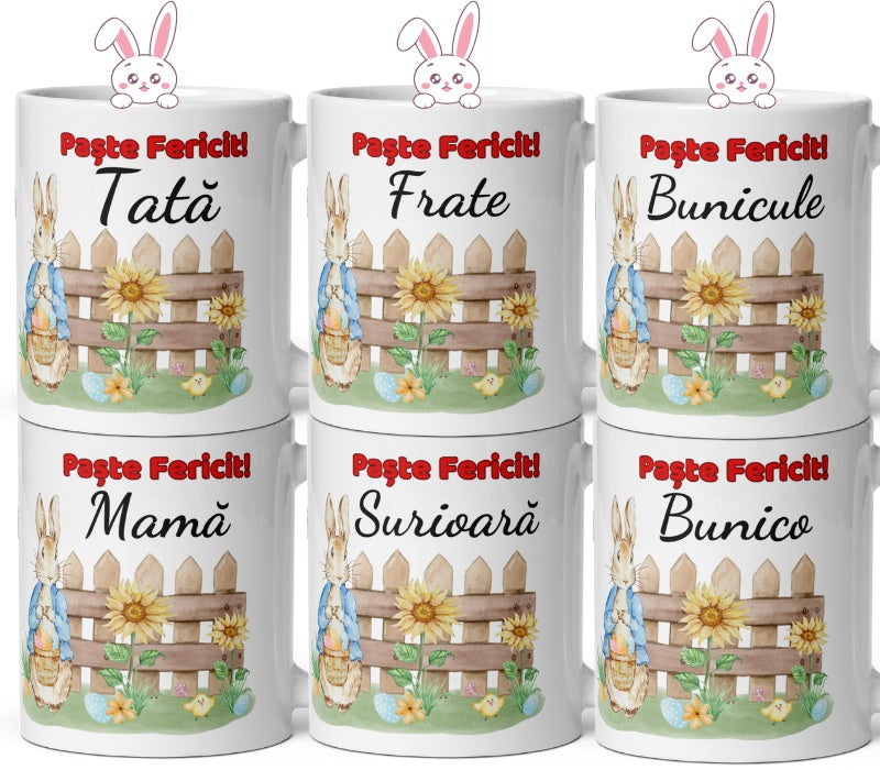 Cana personalizata mix pentru Femei si Barbati , Cadou Special de Paste , 330 ml (11 oz)