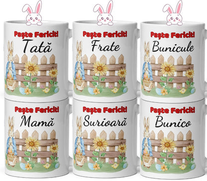 Cana personalizata mix pentru Femei si Barbati , Cadou Special de Paste , 330 ml (11 oz)