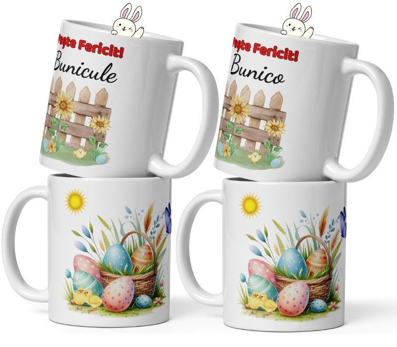 Cana personalizata mix pentru Femei si Barbati , Cadou Special de Paste , 330 ml (11 oz)
