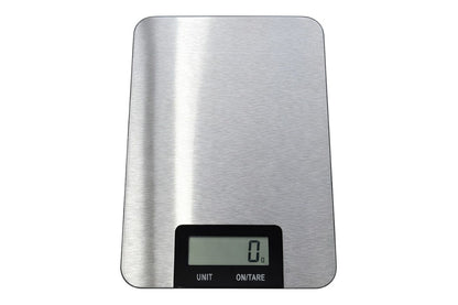 Cantar de bucatarie digital din otel inoxidabil, capacitate 5 kg, gri, afisaj temperatura si timer