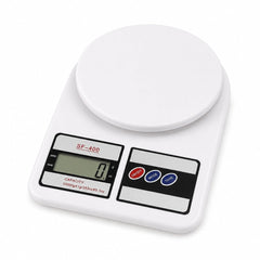 Cântar de Bucătărie Electronic, Alb, Plastic, Afișaj Digital, Capacitate 5 kg
