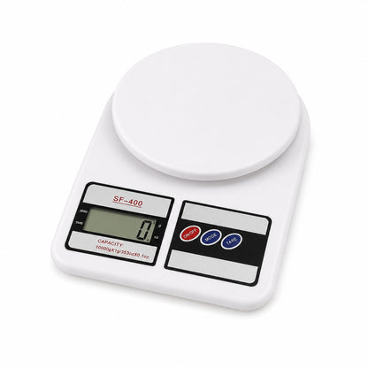 Cântar de Bucătărie Electronic, Alb, Plastic, Afișaj Digital, Capacitate 5 kg