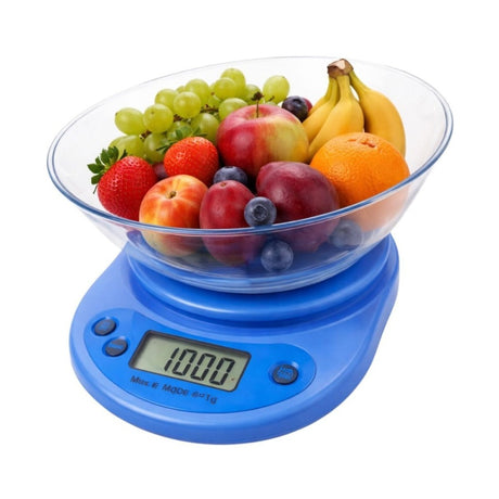 Cantar de Bucatarie Electronic, Albastru, Display LCD, Capacitate 5 kg, Functie Tara