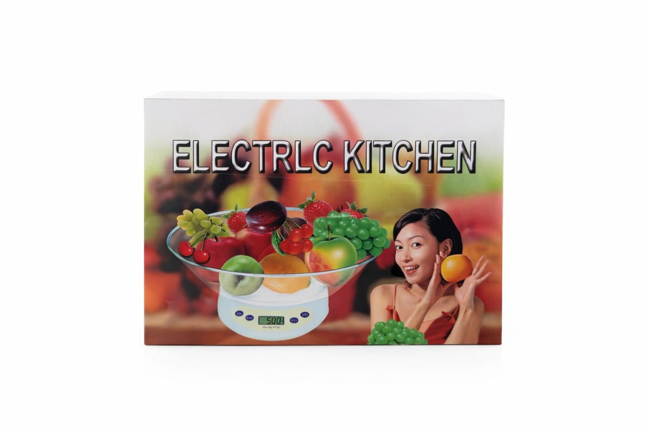 Cantar de Bucatarie Electronic, Albastru, Display LCD, Capacitate 5 kg, Functie Tara
