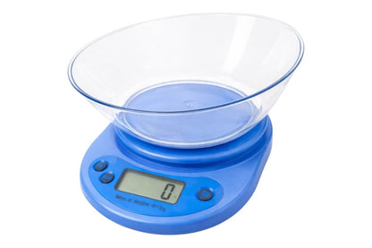 Cantar de Bucatarie Electronic, Albastru, Display LCD, Capacitate 5 kg, Functie Tara