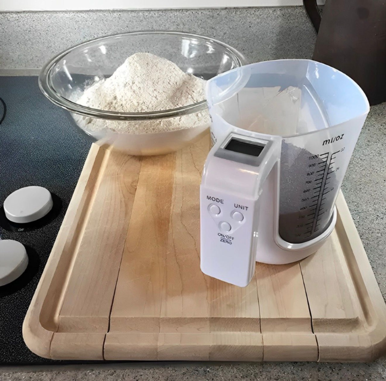 Cântar electronic cupe de măsurare, plastic transparent, LCD, capacitate 5000g/11lb, 26x18.5 cm