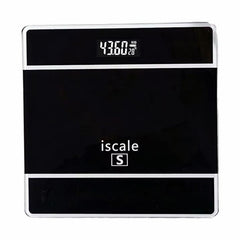 Cântar electronic de baie iScale, afișaj digital, argintiu, sticlă și plastic