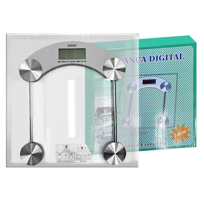 Cântar personal digital cu suprafață de sticlă, transparent