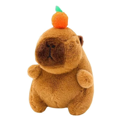 Capibara de Plus 20 cm cu Portocala , Jucarie Pufoasa Kawaii, Cadou Adorabil
