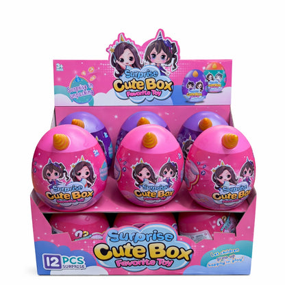 Capsula surpriza Cute Box tip unicorn cu figurina pentru fetite