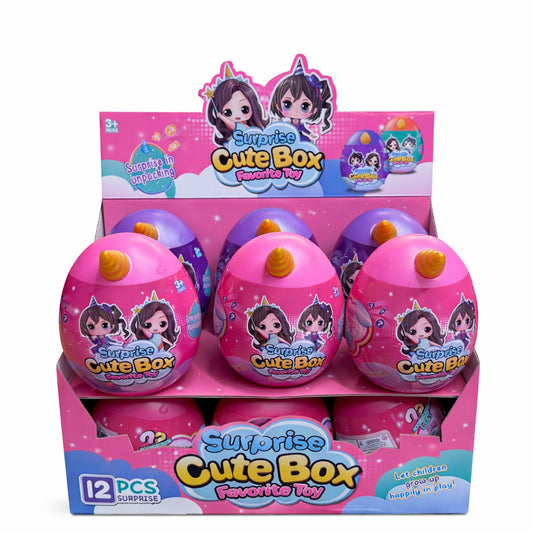 Capsula surpriza Cute Box tip unicorn cu figurina pentru fetite