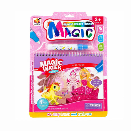 Carte de Colorat cu Apă Magică Reutilizabilă pentru Fetițe 3+ Ani – Prințese și Unicorn