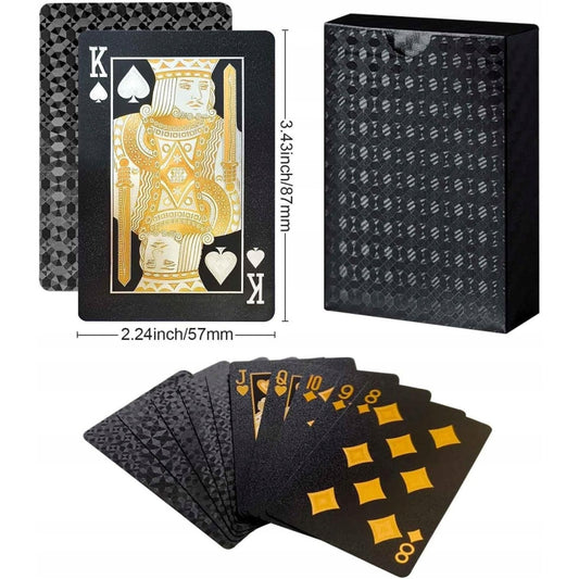 Carti de Joc Negre Premium cu Elemente Aurii si Cutie Luxury , Poker Edition