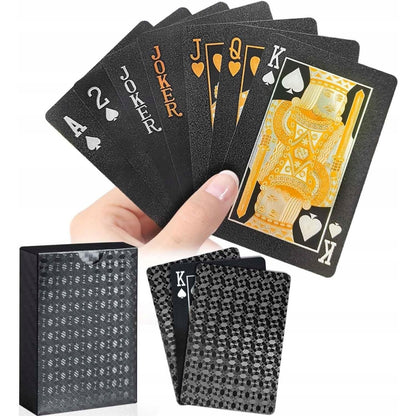 Carti de Joc Negre Premium cu Elemente Aurii si Cutie Luxury , Poker Edition