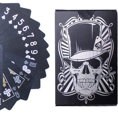 Carti de Joc Premium Negre Skull Edition, Impermeabile, Design Luxury pentru Poker