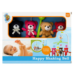Carusel pentru Patut Bebe , Happy Shaking Bell, Ursuleti Colorati, 38 x 29 cm