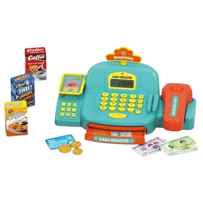Casă de marcat interactivă din plastic cu sunete și accesorii, 21x11,5x11,5 cm