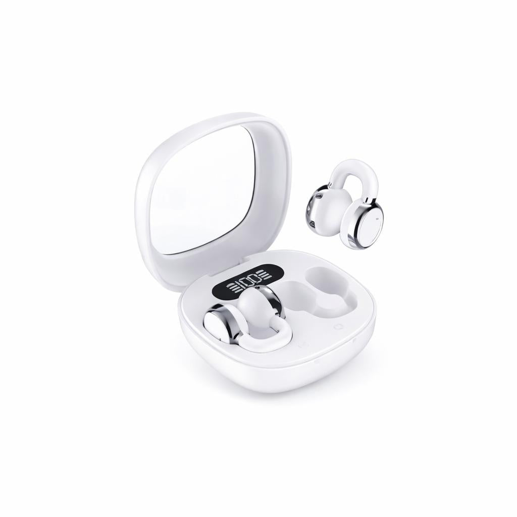 Căști Bluetooth TRUE Wireless Stereo HY-BT18, Ear-clip, Alb/Negru