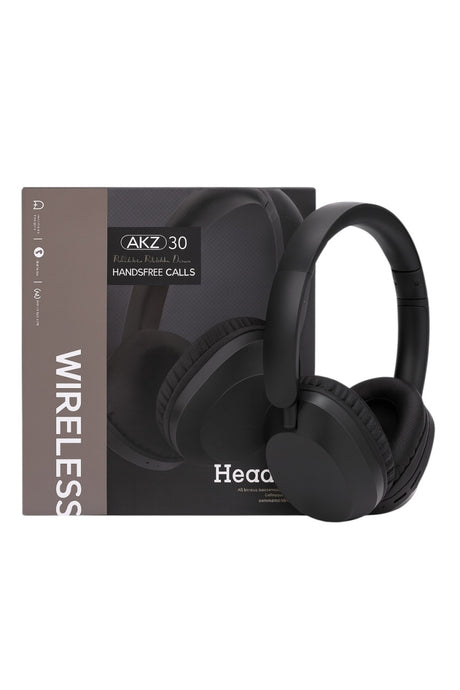Casti Wireless AKZ 30 Over-Ear, Sunet HD, Bass Puternic, Handsfree Calls, Negru