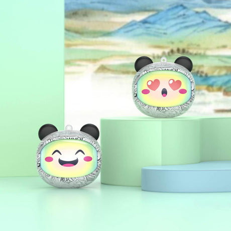 Căști wireless Bluetooth TWS cu carcasă design panda animat, încărcare USB-C, alb
