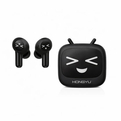 Căști wireless Hongyu T18 Bluetooth 5.3 TWS cu carcasă de încărcare și control tactil, negre