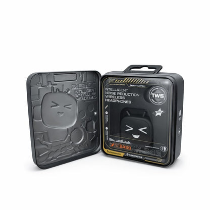 Căști wireless Hongyu T18 Bluetooth 5.3 TWS cu carcasă de încărcare și control tactil, negre