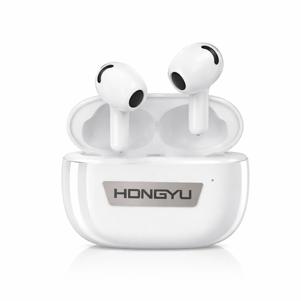 Căști wireless Hongyu T32A Bluetooth 5.3 cu carcasă de încărcare, albe