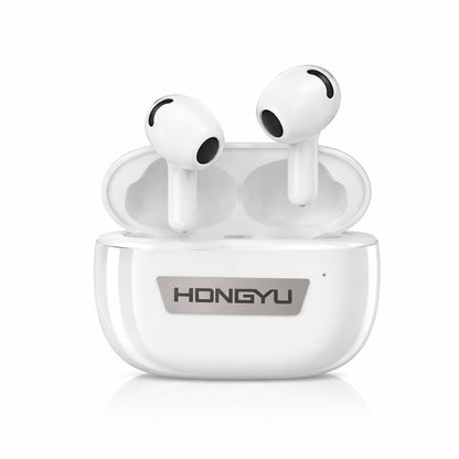 Căști wireless Hongyu T32A Bluetooth 5.3 cu carcasă de încărcare, albe