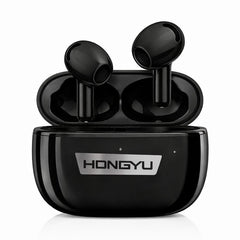 Căști wireless Hongyu T32A Bluetooth 5.3 cu carcasă de încărcare, Deep Bass, negre