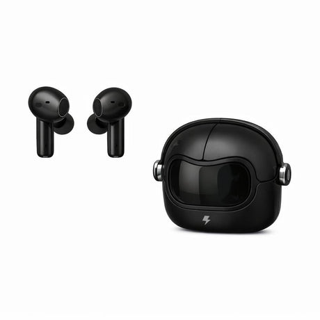 Căști wireless Hongyu T40 TWS Bluetooth cu carcasă astronaut, sunet stereo Hi-Fi și Deep Bass, negre