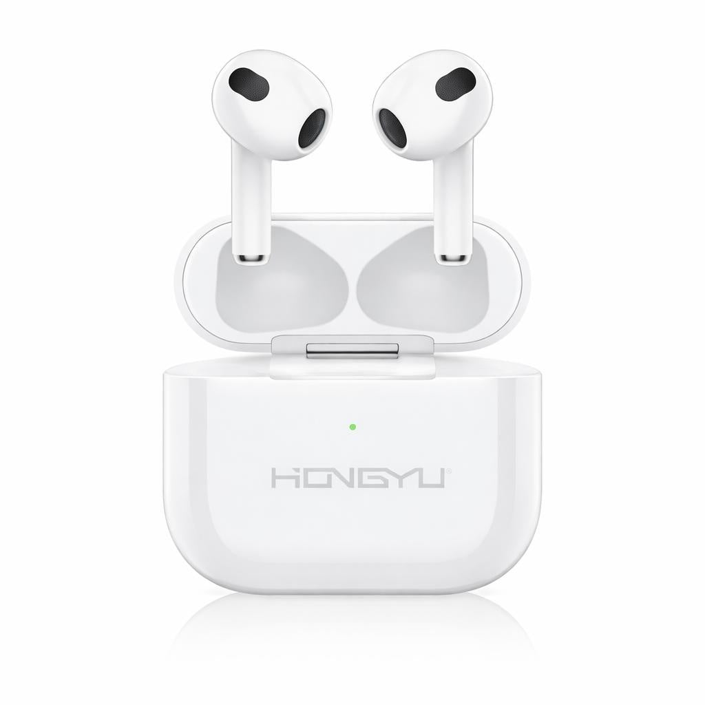 Căști wireless TWS Hongyu HY-BT04 Bluetooth 5.3, control touch, albe