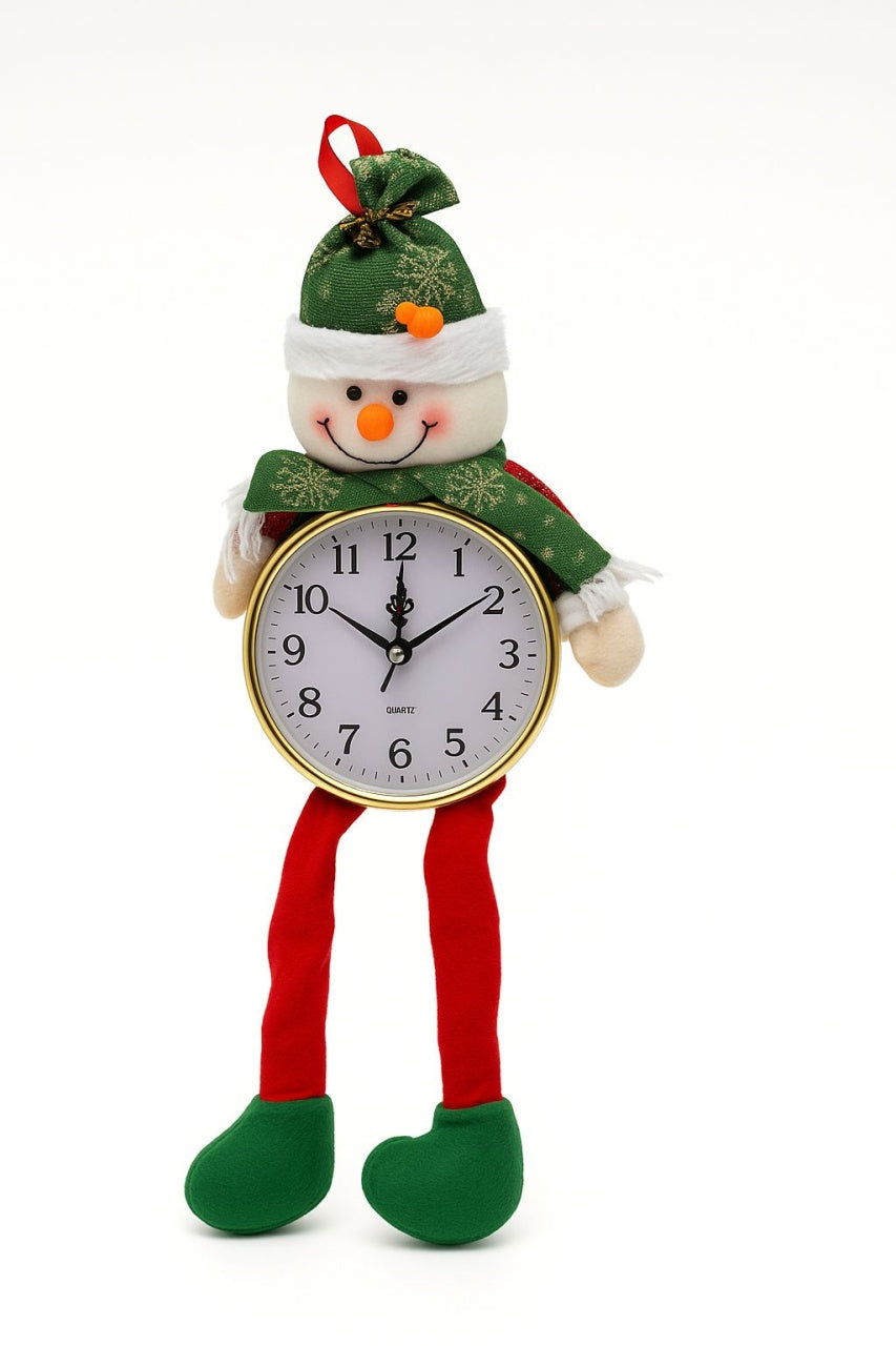 Ceas Decorativ Om de Zapada cu Picioruse, Model Craciun, 45cm