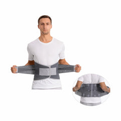 Centură lombară ortopedică, Suport Lombar, Unisex, Culoare Gri, Material Elastic