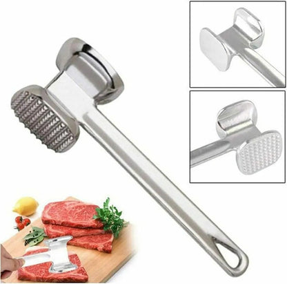 Ciocan din otel inoxidabil pentru fragezirea carnii, cu doua capete
