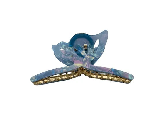 Cleste de Par Mare 12.5cm, Model Fluture, Metal cu Silicon Sidefat, Diverse Culori, Eticheta pentru Expunere