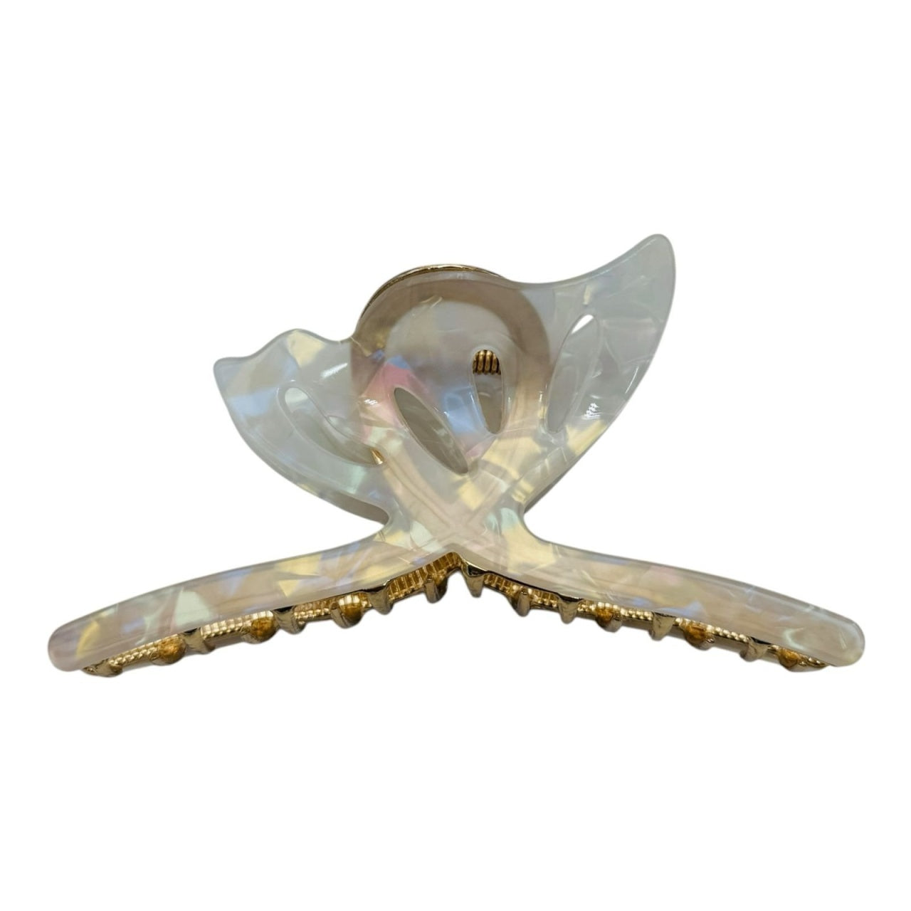 Cleste de Par Mare 12.5cm, Model Fluture, Metal cu Silicon Sidefat, Diverse Culori, Eticheta pentru Expunere