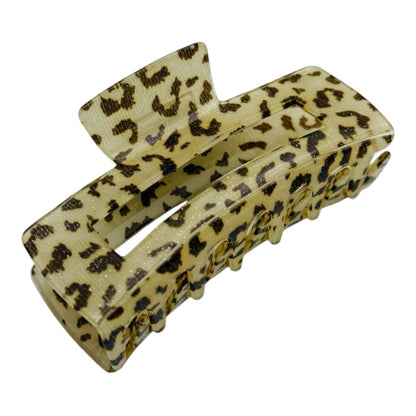 Cleste de Par Mare 9.5cm, Model Dreptunghiular, Animal Print cu Sclipici Fin, Culori Diverse, Cu Eticheta pentru Expunere Accesoriu Stilat
