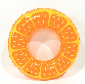 Colac de înot gonflabil portocaliu cu model fruct, 90 cm
