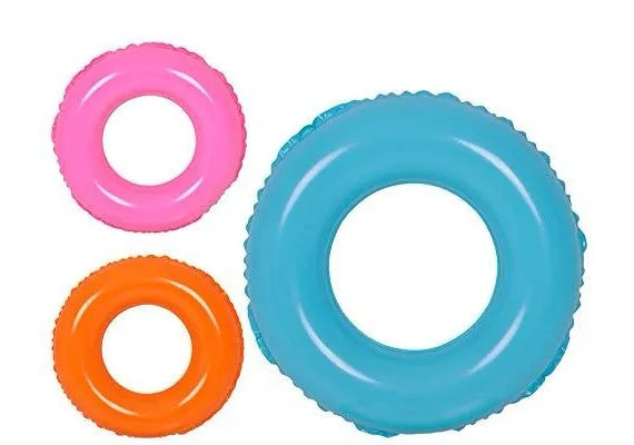 Colac de Inot pentru Copii si Adulti 60CM , Inel Gonflabil Rotund Multicolor, Ideal pentru Piscina sau Mare,