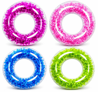 Colac gonflabil albastru 90 cm pentru piscina si plaja, design colorat si distractiv